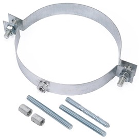 Beekeg Stove Pipe Holder, Mounting Clamp with Dowels, Throttle Valve, Smoke Pipe, Stove Pipe Holder, Pipe Clamp, Stove Pipe Holder (Smoke Pipe Clamp 100 mm)