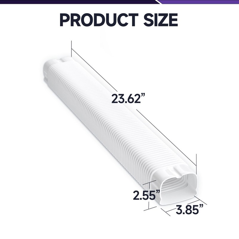 Cestluck Mini-Split Line Set Cover Accesories: 4" 1.9 Ft Flexible