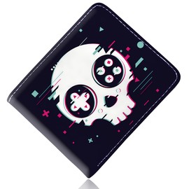 BBSET Teen Boys Wallet Gifts for Boys Gamers Gamepad Leather Wallets Credit Id Card Cash Holder Rfid Blocking Zipper Aesthetic Wallets With Coin Pocket, Game-1, Bi-fold Boy Wallet