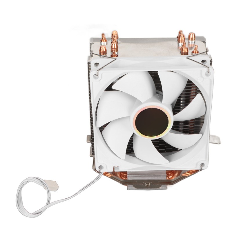 CPU Cooling Fan Professional Efficient 6 Tubes 3 Wires White