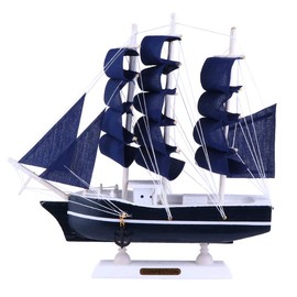 Veemoon Home Decor Wooden Sailing Ship Model, Handmade Vintage Nautical Sail Ship, Mediterranean Style Boat Model for Mediterranean Style Beach Nautical Home Decoration for Bar Home Home Accessories