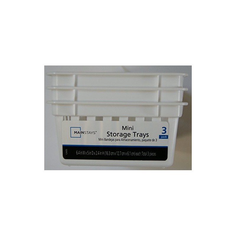 Basic Square Mini Bin Storage Trays - White - 3pk