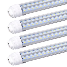 BSK.BESTKA R17D/HO 8FT LED Bulbs - (12 Pack) Rotate V Shape, 6000K Cold White 100W, 15000LM, 250W Equivalent F96T12/DW/HO, Clear Cover, T8/T10/T12 Replacement, Dual-End Powered, Ballast Bypass