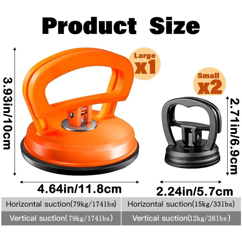 JinRui-T Dent Puller，3 Pack Car Dent Puller Suction Cup，Body Repair