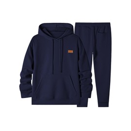 JMIERR Jacquard Track Suits for Men 2 Piece Airport Outfits Set Long Sleeve Hoodies Sweatshirts & Joggers Sweatpants, Winter Tracksuit Sweatsuits Matching Lounge Sets, Medium, Grayish Blue