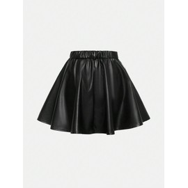 Floerns Girl's High Waisted Faux PU Leather Skirt A Line Skater Skirts Black 10-11Y