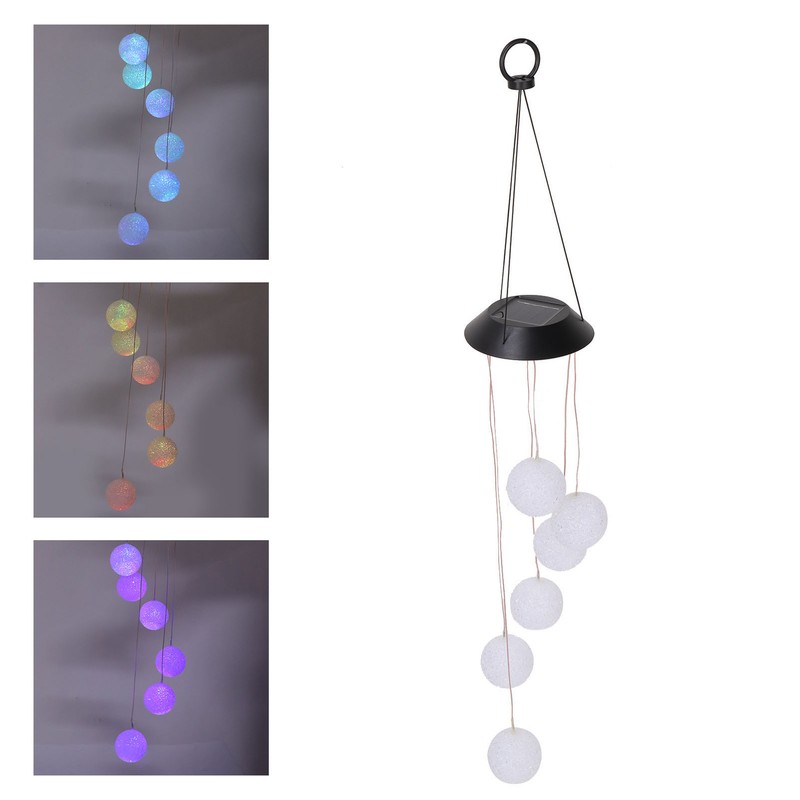 Solar Crystal Ball Wind Chimes Light 100LM IP45 Waterproof Decorative