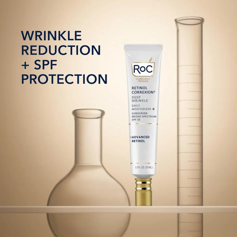Correccin diaria de arrugas profundas con retinol Roc, SPF 30