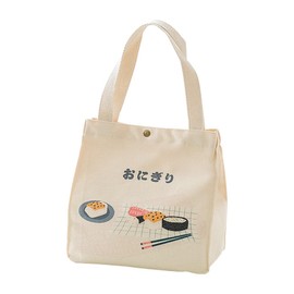 Operitacx Süße Lunchbox-Tasche, Kawaii-Lunchtasche im japanischen Stil, Lunchtasche, tragbare Damen-Canvas-Tasche, Beige