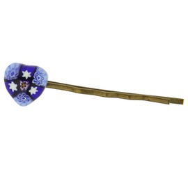 GlassOfVenice Murano Glass Millefiori Heart Hair Pin