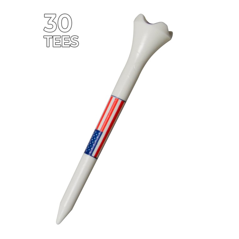 Pride Performance USA Flag Tees 3-1/4", 30 Count