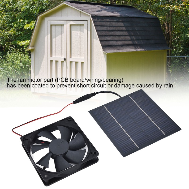 Solar Powered Exhaust Fan 10W Single Fan Waterproof Solar Panel