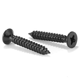 #4 x 3/4" Wood Screw 100Pcs 18-8 (304) Stainless Steel Screws Flat Head Phillips Fast Self Tapping Drywall Screws Black Oxide by SG TZH