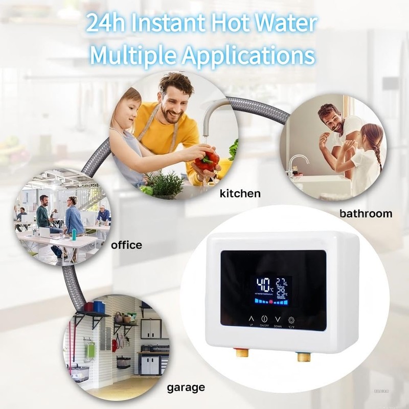 Aottop Electric Tankless Water Heater 110V 3000W - Instant Hot