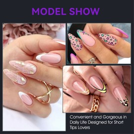 Gelike ec Medium Almond Nail Tips - Full Cover Soft Gel Tips Medium Almond Nail Tips Pre-Polished False Nail Tips Made of PMMA Resin for Women Salon 240 Pieces 10 Sizes