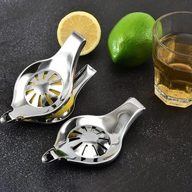 IKAAR Pack of 2 Lemon Squeezers, Stainless Steel Lime Juicer, Manual Juicer, Orange Squeezer, Citrus Juicer, Hand Press Juicer for Effective Juicing, Dishwasher Safe