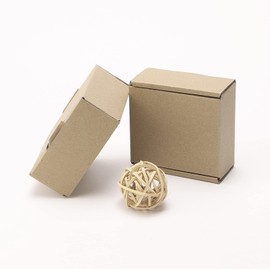 Ellbest 20pcs Mini Pizza Boxes, 1.5 mm Thick for Candy, Cookies, Treats, 3.38 * 3.38 * 1.53 inches Kraft Brown Boxes for Storage