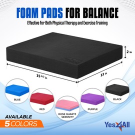 Yes4All Balance Pad, Nonslip TPE Foam Balance Pad with Upgraded Sizes - L, XL, XXL Balance Mat for Fitness, Yoga & Stability Training - Multicolor Options - L, Black