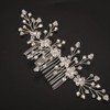 BERYUAN Bridal Crystal Rhinestone Flowers Headpiece Silver Rhinestone Crystal Hair