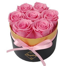 Changshunqi Preserved Roses in a Box, Forever Real Rose Preserved Flowers for Delivery, Eternal Rose Box Last 2-3 Years, Anniversary Birthday Roses Gifts for Women Mom, Valentines Mother's Day Flowers