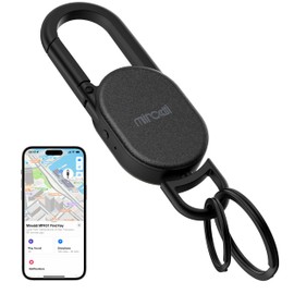 Keychain with Tracker, Men's Keychains Works with Find My App (iOS Only), Heavy Duty Metal Carabiner Car Key Chains with GPS Tracker, Anti-Lost Keyring Finder Locator, Rechargeable, Black