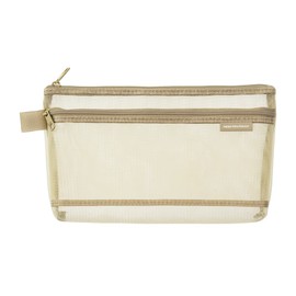 Midori 41569006 Pen Case, Mesh Pen Pouch, Pale Beige