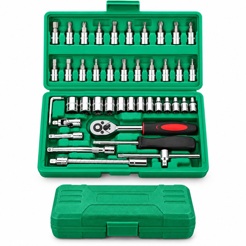 46-Piece 1/4-Inch Drive Mechanic Tool Set – Metric & Inch