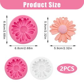 Silikonformen gießformen für DIY-Backwaren – 2 Stück rosa + transparent für Schokolade, Fondant, Kuchen, Kerzen – silikonform blumen für Kerzen mit Aufhängeloch