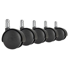 Amstyle Hard Floor Wheels Set of Five 11/50 mm for Hard Floors Wear-Resistant for Light Coloured Floors Universal Black