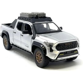Diecast Model Car Compatible for Toyota Tacoma Trailhunter Diecast Model Truck, 1:24 Scale, Silver, 2024 Edition New Tooling Die-Cast Limited Edition H08777-SIL