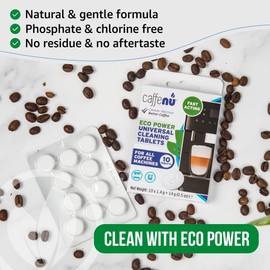 Coffee Machine Cleaner Tablets. 10 x 0.05 oz. Used Every 100 cups. Auto, Bean to Cup & One Touch Machine Cleaning Tablets. Used with Descaling