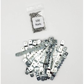 50 Large 3" Sawtooth Picture Hangers with 100 nails