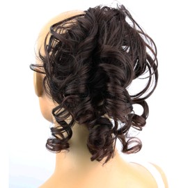 PRETTYSHOP Hairpiece Scrunchy Updo Hairstyles Voluminous Curly Messy Bun Brown Mix G4L