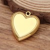 6 Pieces Mini Brass Heart Shaped Photo Locket Pendants Brass