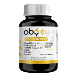 Oby Nootropicos Neuroprotector | Concentración, Memoria, Claridad Mental | Sin sabor | Vitaminas Mujer y Hombre