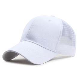 SEFIRST Baseball Cap for Men and Women, Baseball Cap Mesh Sun Hat Baseball Cap, Cotton Trucker Cape, Adjustable, Hat for Outdoor Running Leisure, Washable, One Size, White, White, Unit size