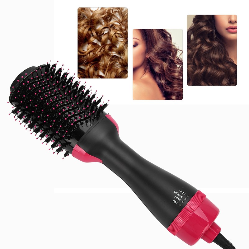 MultiFunctional Hair Dryer Blowing Comb Adjustable Hair Straightening Curler Styling