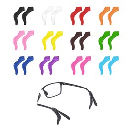 SooGree Glasses Ear Grip Kids and Adults Sport Eyeglass Strap Holder, Eyewear Retainer, Silicone Anti Slip Holder For Glasses, Eyeglass Temple Tip 12 pairs Multicolored (Large Size)