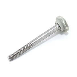 1/4"-20 x 2-1/2" Thumb Screw Stainless Steel - Gray Knurled Round Plastic Knob - Standard/Coarse Thread Thumbscrew - Length: 2.500" - Proudly Built in USA - Package of (4)
