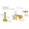 PIERCINGLINE Titanium Lotus Blossom Labret with Internal Thread, Lip/Nose/Ear/Helix Piercing