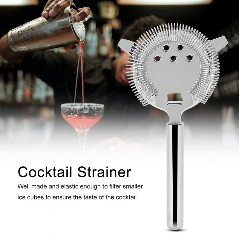 Raguso Stainless Steel Cocktail Strainer Professional Hawthorne Cocktail Strainer Filter