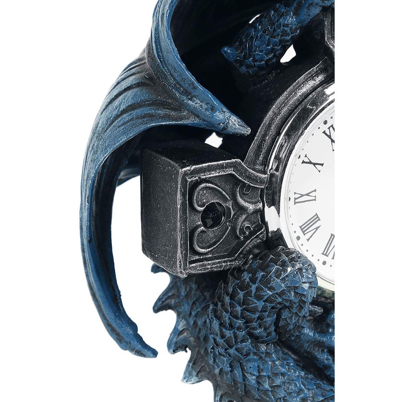 Nemesis Now B3602J7 Draco Clock Anne Stokes 17.8cm, Resin, Blue,