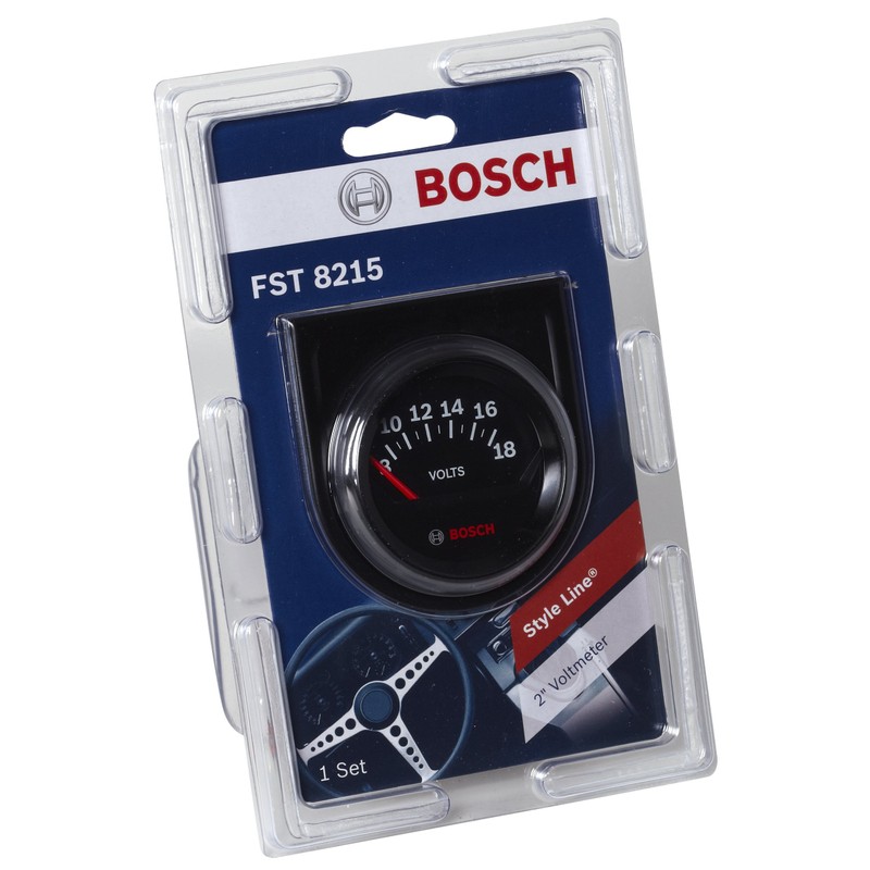Bosch SP0F000051 Style Line 2" Electrical Voltmeter Gauge (Black Dial
