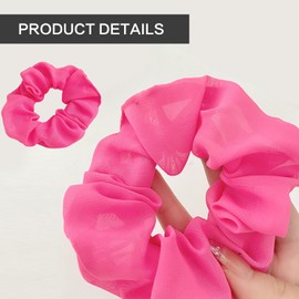 Neon Scrunchies for Hair,Neon Hair Accessories Soft Hair Scrunchy Solid Colors Elastic Hair Bands 80s Hair Accessories Neon Hair Ties Ponytail Holder for 80s Party Accessories Women (48pcs)