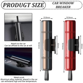 Hammerdex Car Seat Belt Cutter with Seat Belt Cutter TÜV Compact Portable Seat Belt Cutter Emergency Hammer Glass Breaker Car Essentials (Black + Red)