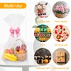 Petutu 5 Pack Large Clear Baskets Bags, Cellophane Wrap for