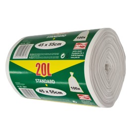 Jufol Bin Liners - 20L - 100 bags on a roll - 450 x 550 mm 1 item, 30071, 30071