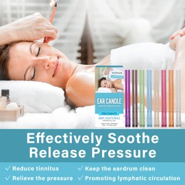 Ohrenkerzen, Ohrenschmalz Entferner, Ear Wax Removal, Organische Materialien Ohrenschmalz, 16 Hohlkegelförmige Ohrkerzen, 8 Schutzscheiben, Reinigt den Gehörgang.