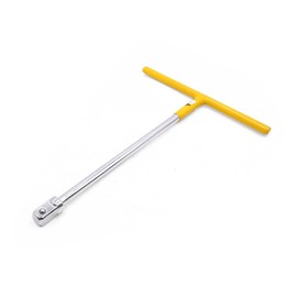 uxcell Yellow Silver Tone 1/2" Square Drive T Handle Wrench Spanner Repairing Tool for Car