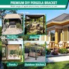 VoTwoofv Pergola Bracket kit 6" x 6",3-Way T-Shaped Bracket Woodworks
